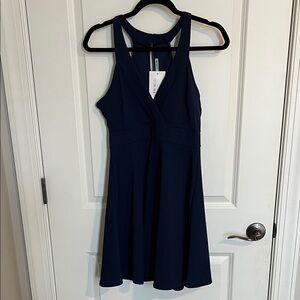 Elegant Navy Sleeveless Mini Dress